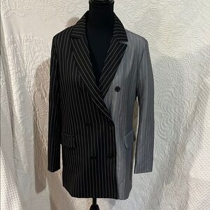 Black and Gray Pinstripe Blazer, size medium